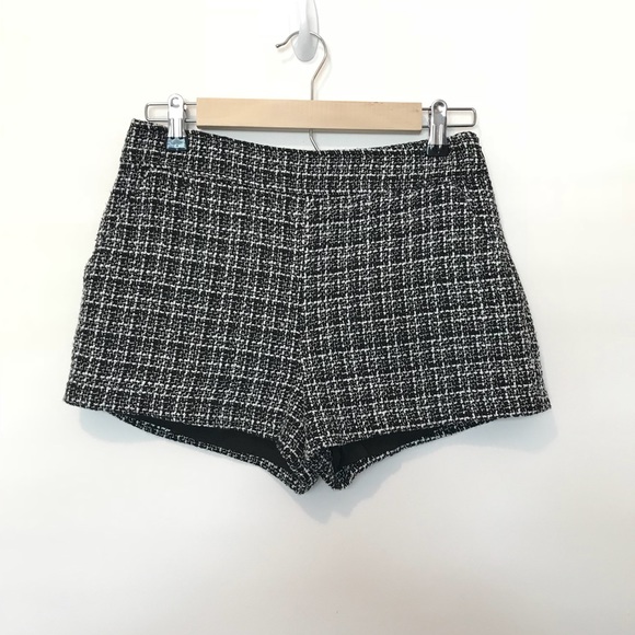 Lucca Couture Pants - Lucca Couture | Black and White Tweed Shorts